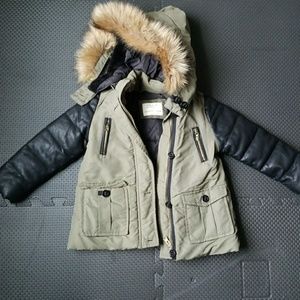 Zara girls faux leather parka 3/4 fits 3t and 4t